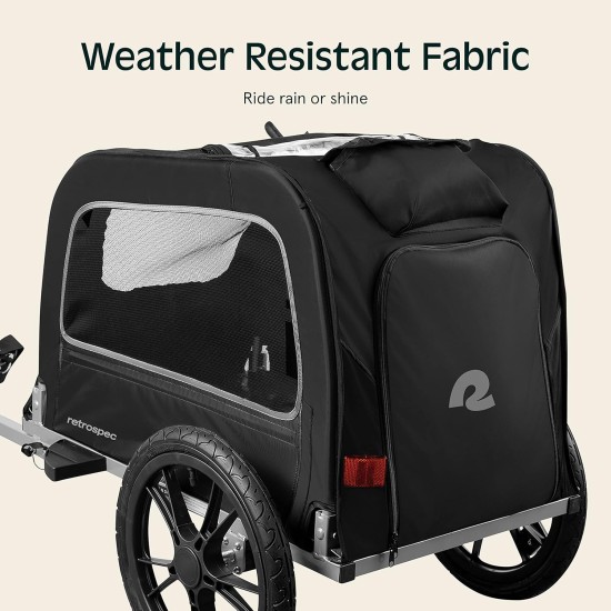 Retrospec Rover Hauler Bicycle Trailer for Small and Medium Dogs - Foldable Frame with 16" Wheels - Non-Slip Base and Internal Leas Pet Retrospec Rover Hauler Bicycle Trailer for Small and Medium Dogs - Foldable Frame with 16" Wheels - Non-Slip Base and Internal Leas Pet