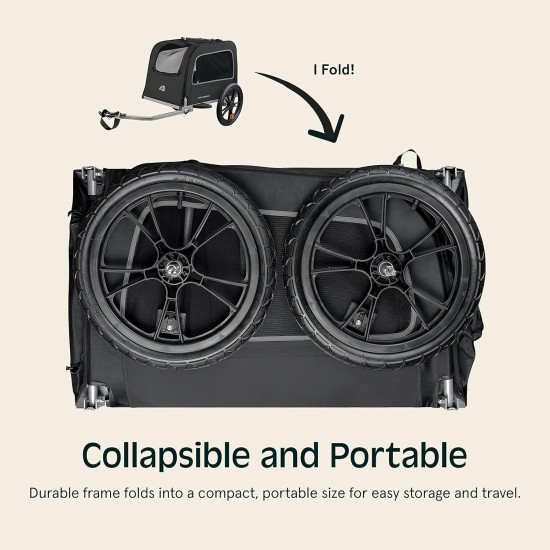 Retrospec Rover Hauler Bicycle Trailer for Small and Medium Dogs - Foldable Frame with 16" Wheels - Non-Slip Base and Internal Leas Pet Retrospec Rover Hauler Bicycle Trailer for Small and Medium Dogs - Foldable Frame with 16" Wheels - Non-Slip Base and Internal Leas Pet