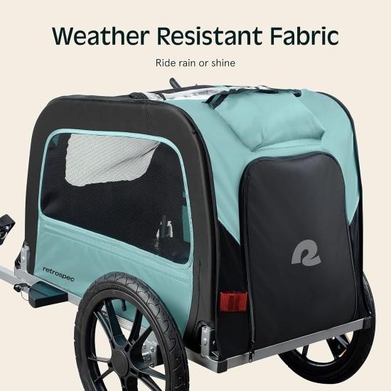 Retrospec Rover Hauler Bicycle Trailer for Small and Medium Dogs - Foldable Frame with 16" Wheels - Non-Slip Base and Internal Leas Pet Retrospec Rover Hauler Bicycle Trailer for Small and Medium Dogs - Foldable Frame with 16" Wheels - Non-Slip Base and Internal Leas Pet