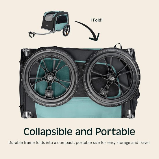 Retrospec Rover Hauler Bicycle Trailer for Small and Medium Dogs - Foldable Frame with 16" Wheels - Non-Slip Base and Internal Leas Pet Retrospec Rover Hauler Bicycle Trailer for Small and Medium Dogs - Foldable Frame with 16" Wheels - Non-Slip Base and Internal Leas Pet