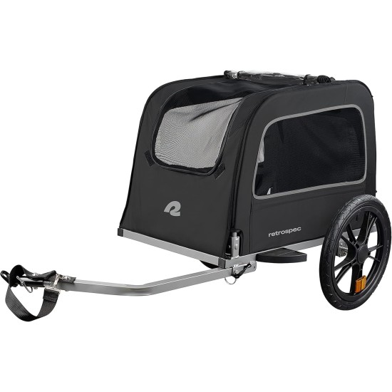 Retrospec Rover Hauler Bicycle Trailer for Small and Medium Dogs - Foldable Frame with 16" Wheels - Non-Slip Base and Internal Leas Pet Retrospec Rover Hauler Bicycle Trailer for Small and Medium Dogs - Foldable Frame with 16" Wheels - Non-Slip Base and Internal Leas Pet