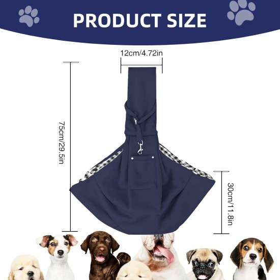 Reversible Small Dog Carrier Bag up to 7 kg, Dog Carry Bag, Adjustable Dog Bag (Dark Blue) Reversible Small Dog Carrier Bag up to 7 kg, Dog Carry Bag, Adjustable Dog Bag (Dark Blue)