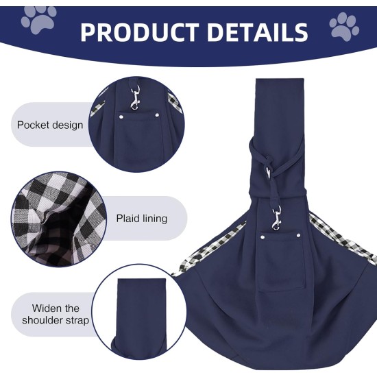 Reversible Small Dog Carrier Bag up to 7 kg, Dog Carry Bag, Adjustable Dog Bag (Dark Blue) Reversible Small Dog Carrier Bag up to 7 kg, Dog Carry Bag, Adjustable Dog Bag (Dark Blue)