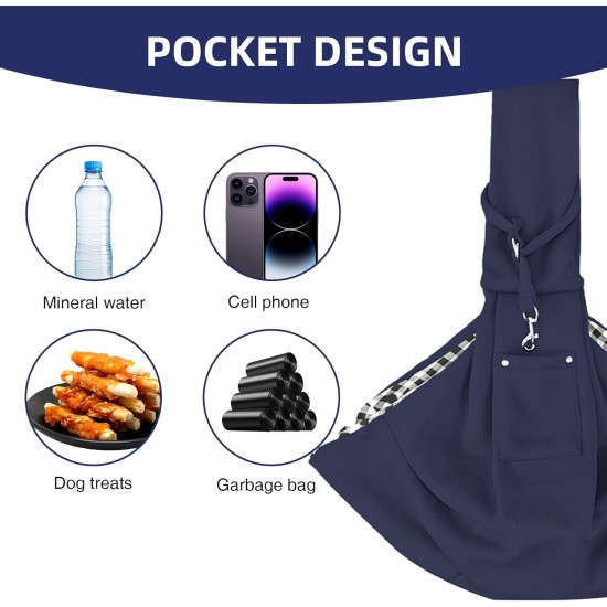 Reversible Small Dog Carrier Bag up to 7 kg, Dog Carry Bag, Adjustable Dog Bag (Dark Blue) Reversible Small Dog Carrier Bag up to 7 kg, Dog Carry Bag, Adjustable Dog Bag (Dark Blue)