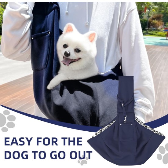 Reversible Small Dog Carrier Bag up to 7 kg, Dog Carry Bag, Adjustable Dog Bag (Dark Blue) Reversible Small Dog Carrier Bag up to 7 kg, Dog Carry Bag, Adjustable Dog Bag (Dark Blue)