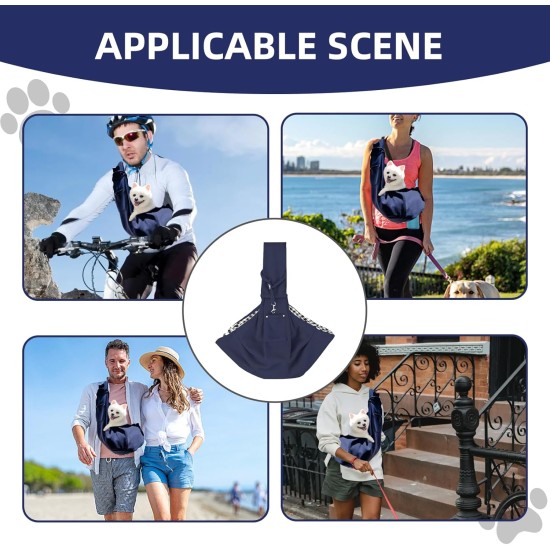 Reversible Small Dog Carrier Bag up to 7 kg, Dog Carry Bag, Adjustable Dog Bag (Dark Blue) Reversible Small Dog Carrier Bag up to 7 kg, Dog Carry Bag, Adjustable Dog Bag (Dark Blue)
