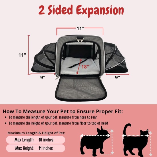 Ruff Life Premium Expandable Pet Carrier on Wheels, Double Sided Expandable Pet Carrier for Dogs and Cats, Extra Spacious Soft Lined, Grey Ruff Life Premium Expandable Pet Carrier on Wheels, Double Sided Expandable Pet Carrier for Dogs and Cats, Extra Spacious Soft Lined, Grey