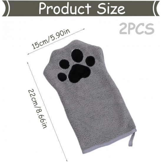 SGERUFZ 1 Pair Dog Towel 22 x 15 cm Dogs for Cats, Dogs or Other Pets Dog Towel Extra Absorbent Quick-Drying Pet Microfibre Towels with Embroidered Paws Grey SGERUFZ 1 Pair Dog Towel 22 x 15 cm Dogs for Cats, Dogs or Other Pets Dog Towel Extra Absorbent Quick-Drying Pet Microfibre Towels with Embroidered Paws Grey