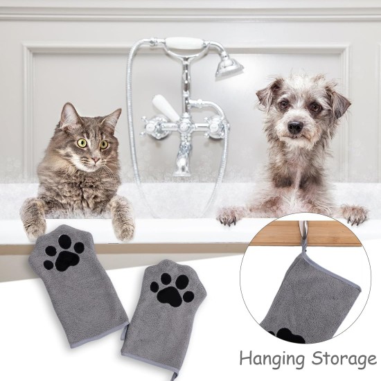 SGERUFZ 1 Pair Dog Towel 22 x 15 cm Dogs for Cats, Dogs or Other Pets Dog Towel Extra Absorbent Quick-Drying Pet Microfibre Towels with Embroidered Paws Grey SGERUFZ 1 Pair Dog Towel 22 x 15 cm Dogs for Cats, Dogs or Other Pets Dog Towel Extra Absorbent Quick-Drying Pet Microfibre Towels with Embroidered Paws Grey