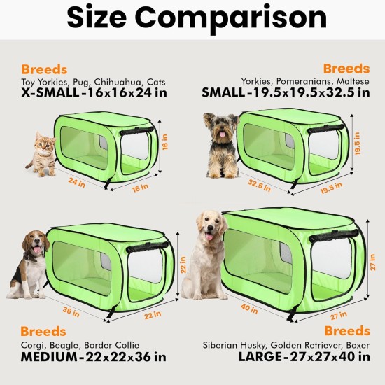 SOLPPK00GRN POP UP PET KENNEL, Green SOLPPK00GRN POP UP PET KENNEL, Green