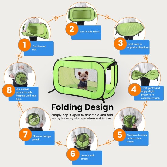 SOLPPK00GRN POP UP PET KENNEL, Green SOLPPK00GRN POP UP PET KENNEL, Green