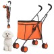 SURFOU Dog Buggy Foldable Dog Pushchair Up to Buggy Cat Trolley Small Foldable Cat Push Trolley Dog Stroller Cat Buggy for Outdoor Pet Dog Buggy Pet Trolley Orange SURFOU Dog Buggy Foldable Dog Pushchair Up to Buggy Cat Trolley Small Foldable Cat Push Trolley Dog Stroller Cat Buggy for Outdoor Pet Dog Buggy Pet Trolley Orange