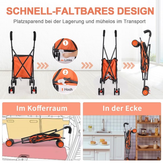 SURFOU Dog Buggy Foldable Dog Pushchair Up to Buggy Cat Trolley Small Foldable Cat Push Trolley Dog Stroller Cat Buggy for Outdoor Pet Dog Buggy Pet Trolley Orange SURFOU Dog Buggy Foldable Dog Pushchair Up to Buggy Cat Trolley Small Foldable Cat Push Trolley Dog Stroller Cat Buggy for Outdoor Pet Dog Buggy Pet Trolley Orange