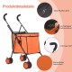 SURFOU Dog Buggy Foldable Dog Pushchair Up to Buggy Cat Trolley Small Foldable Cat Push Trolley Dog Stroller Cat Buggy for Outdoor Pet Dog Buggy Pet Trolley Orange SURFOU Dog Buggy Foldable Dog Pushchair Up to Buggy Cat Trolley Small Foldable Cat Push Trolley Dog Stroller Cat Buggy for Outdoor Pet Dog Buggy Pet Trolley Orange