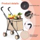 SURFOU Dog Buggy Foldable Dog Pushchair Up to Buggy Cat Trolley Small Foldable Cat Push Trolley Dog Stroller Cat Buggy for Outdoor Pet Dog Buggy Pet Trolley Khaki SURFOU Dog Buggy Foldable Dog Pushchair Up to Buggy Cat Trolley Small Foldable Cat Push Trolley Dog Stroller Cat Buggy for Outdoor Pet Dog Buggy Pet Trolley Khaki