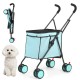 SURFOU Dog Buggy Foldable Dog Pushchair Up to Buggy Cat Trolley Small Foldable Cat Push Trolley Dog Stroller Cat Buggy for Outdoor Pet Dog Buggy Pet Pram Teal Green SURFOU Dog Buggy Foldable Dog Pushchair Up to Buggy Cat Trolley Small Foldable Cat Push Trolley Dog Stroller Cat Buggy for Outdoor Pet Dog Buggy Pet Pram Teal Green
