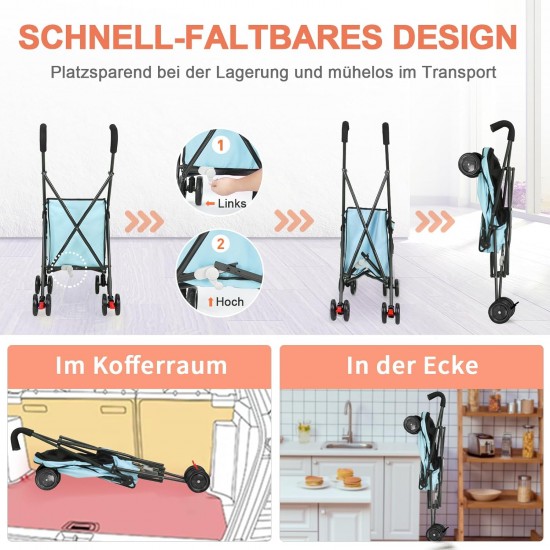 SURFOU Dog Buggy Foldable Dog Pushchair Up to Buggy Cat Trolley Small Foldable Cat Push Trolley Dog Stroller Cat Buggy for Outdoor Pet Dog Buggy Pet Pram Teal Green SURFOU Dog Buggy Foldable Dog Pushchair Up to Buggy Cat Trolley Small Foldable Cat Push Trolley Dog Stroller Cat Buggy for Outdoor Pet Dog Buggy Pet Pram Teal Green