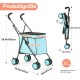 SURFOU Dog Buggy Foldable Dog Pushchair Up to Buggy Cat Trolley Small Foldable Cat Push Trolley Dog Stroller Cat Buggy for Outdoor Pet Dog Buggy Pet Pram Teal Green SURFOU Dog Buggy Foldable Dog Pushchair Up to Buggy Cat Trolley Small Foldable Cat Push Trolley Dog Stroller Cat Buggy for Outdoor Pet Dog Buggy Pet Pram Teal Green