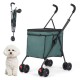 SURFOU Dog Buggy Foldable Dog Pushchair Up to Buggy Cat Trolley Small Foldable Cat Push Trolley Dog Stroller Cat Buggy for Outdoor Pet Dog Buggy Pet Trolley Dark Green SURFOU Dog Buggy Foldable Dog Pushchair Up to Buggy Cat Trolley Small Foldable Cat Push Trolley Dog Stroller Cat Buggy for Outdoor Pet Dog Buggy Pet Trolley Dark Green