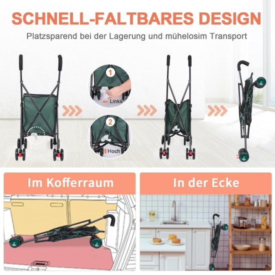SURFOU Dog Buggy Foldable Dog Pushchair Up to Buggy Cat Trolley Small Foldable Cat Push Trolley Dog Stroller Cat Buggy for Outdoor Pet Dog Buggy Pet Trolley Dark Green SURFOU Dog Buggy Foldable Dog Pushchair Up to Buggy Cat Trolley Small Foldable Cat Push Trolley Dog Stroller Cat Buggy for Outdoor Pet Dog Buggy Pet Trolley Dark Green