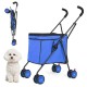 SURFOU Dog Buggy Foldable Dog Pushchair Up to Buggy Cat Trolley Small Foldable Cat Push Trolley Dog Stroller Cat Buggy for Outdoor Pet Dog Buggy Pet Pram Blue SURFOU Dog Buggy Foldable Dog Pushchair Up to Buggy Cat Trolley Small Foldable Cat Push Trolley Dog Stroller Cat Buggy for Outdoor Pet Dog Buggy Pet Pram Blue