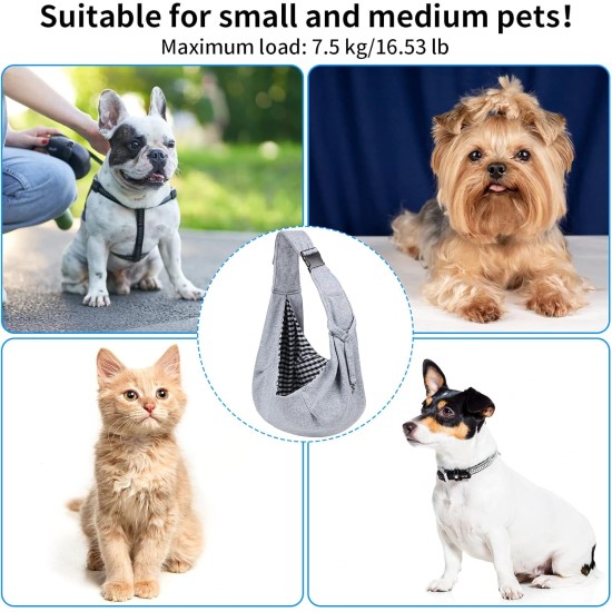 Sarsumir Dog Carrier Bag Adjustable Shoulder Strap Sling Dog Shoulder Bag for Pets Small Dog Cat Dog Bag for Outdoor and Excursions Carrying Capacity up to 7.5 kg, Black Sarsumir Dog Carrier Bag Adjustable Shoulder Strap Sling Dog Shoulder Bag for Pets Small Dog Cat Dog Bag for Outdoor and Excursions Carrying Capacity up to 7.5 kg, Black
