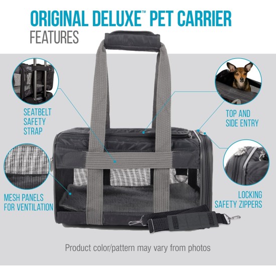 Sherpa Genuine Deluxe Pet Carrier - Airline Approved and Guaranteed on Board - Charcoal Grey, Small Sherpa Genuine Deluxe Pet Carrier - Airline Approved and Guaranteed on Board - Charcoal Grey, Small