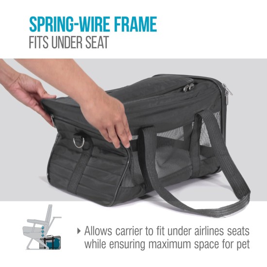 Sherpa Genuine Deluxe Pet Carrier - Airline Approved and Guaranteed on Board - Charcoal Grey, Small Sherpa Genuine Deluxe Pet Carrier - Airline Approved and Guaranteed on Board - Charcoal Grey, Small