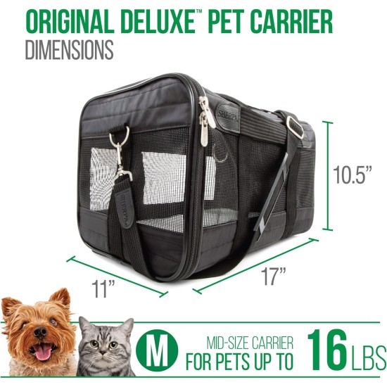 Sherpa Genuine Deluxe Pet Carrier - Airline Approved and Guaranteed on Board - Charcoal Grey, Small Sherpa Genuine Deluxe Pet Carrier - Airline Approved and Guaranteed on Board - Charcoal Grey, Small