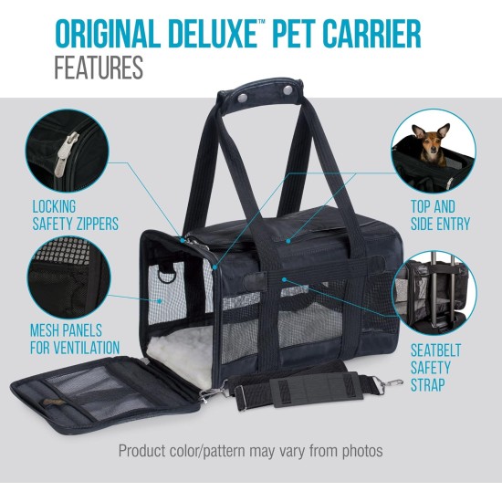 Sherpa Genuine Deluxe Pet Carrier - Airline Approved and Guaranteed on Board - Charcoal Grey, Small Sherpa Genuine Deluxe Pet Carrier - Airline Approved and Guaranteed on Board - Charcoal Grey, Small