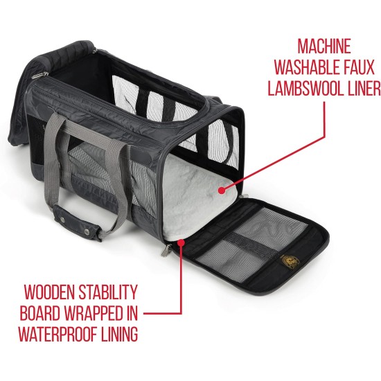 Sherpa Genuine Deluxe Pet Carrier - Airline Approved and Guaranteed on Board - Charcoal Grey, Small Sherpa Genuine Deluxe Pet Carrier - Airline Approved and Guaranteed on Board - Charcoal Grey, Small