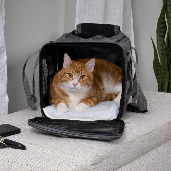 Sherpa Genuine Deluxe Pet Carrier - Airline Approved and Guaranteed on Board - Charcoal Grey, Small Sherpa Genuine Deluxe Pet Carrier - Airline Approved and Guaranteed on Board - Charcoal Grey, Small