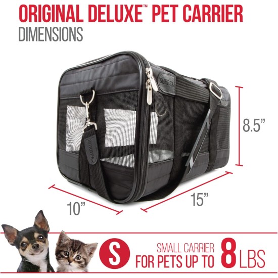 Sherpa Genuine Deluxe Pet Carrier - Airline Approved and Guaranteed on Board - Charcoal Grey, Small Sherpa Genuine Deluxe Pet Carrier - Airline Approved and Guaranteed on Board - Charcoal Grey, Small