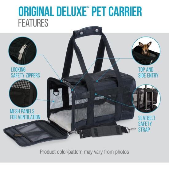 Sherpa Genuine Deluxe Pet Carrier - Airline Approved and Guaranteed on Board - Charcoal Grey, Small Sherpa Genuine Deluxe Pet Carrier - Airline Approved and Guaranteed on Board - Charcoal Grey, Small