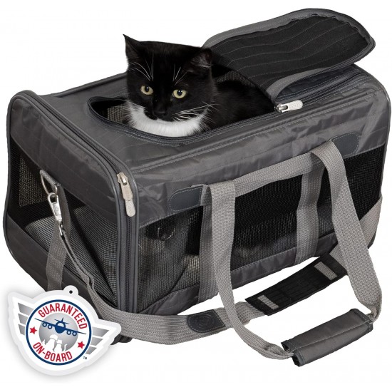 Sherpa Genuine Deluxe Pet Carrier - Airline Approved and Guaranteed on Board - Charcoal Grey, Small Sherpa Genuine Deluxe Pet Carrier - Airline Approved and Guaranteed on Board - Charcoal Grey, Small