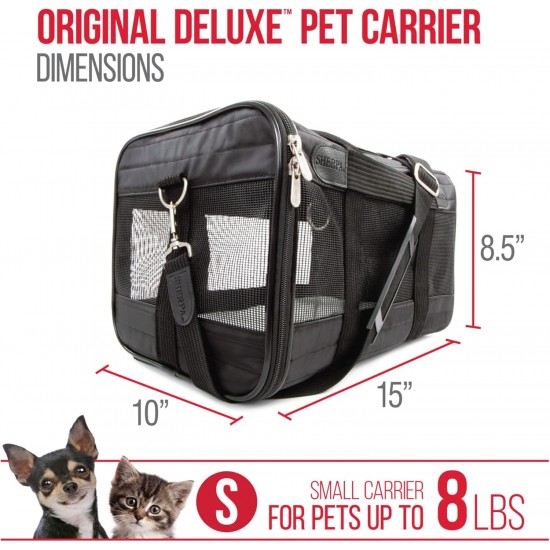 Sherpa Genuine Deluxe Pet Carrier - Airline Approved and Guaranteed on Board - Charcoal Grey, Small Sherpa Genuine Deluxe Pet Carrier - Airline Approved and Guaranteed on Board - Charcoal Grey, Small