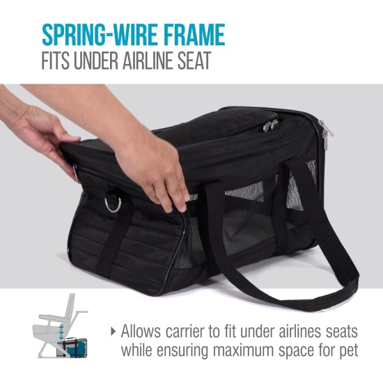 Sherpa Genuine Deluxe Pet Carrier - Airline Approved and Guaranteed on Board - Charcoal Grey, Small Sherpa Genuine Deluxe Pet Carrier - Airline Approved and Guaranteed on Board - Charcoal Grey, Small