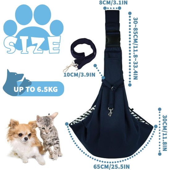 Shoulder Bag for Pets, Adjustable Pet Sling for Dogs, Reversible Small Dog Carrier up to 7 kg, Dog Carry Bag for Walks and Outdoor Activities (Dark Blue) Shoulder Bag for Pets, Adjustable Pet Sling for Dogs, Reversible Small Dog Carrier up to 7 kg, Dog Carry Bag for Walks and Outdoor Activities (Dark Blue)