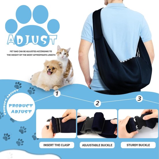 Shoulder Bag for Pets, Adjustable Pet Sling for Dogs, Reversible Small Dog Carrier up to 7 kg, Dog Carry Bag for Walks and Outdoor Activities (Dark Blue) Shoulder Bag for Pets, Adjustable Pet Sling for Dogs, Reversible Small Dog Carrier up to 7 kg, Dog Carry Bag for Walks and Outdoor Activities (Dark Blue)