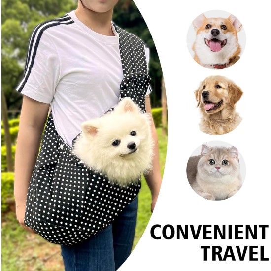 Sling Dog Carrier Sling Dog Bag Dog Bag for Hanging (Weight No More than 7.5 kg) Carrying Strap for Small Dogs for Outdoor Walks, Black Sling Dog Carrier Sling Dog Bag Dog Bag for Hanging (Weight No More than 7.5 kg) Carrying Strap for Small Dogs for Outdoor Walks, Black