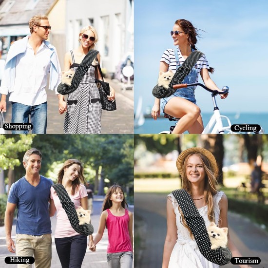 Sling Dog Carrier Sling Dog Bag Dog Bag for Hanging (Weight No More than 7.5 kg) Carrying Strap for Small Dogs for Outdoor Walks, Black Sling Dog Carrier Sling Dog Bag Dog Bag for Hanging (Weight No More than 7.5 kg) Carrying Strap for Small Dogs for Outdoor Walks, Black