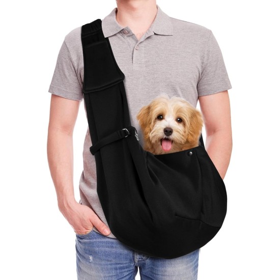 Sling Dog Small Dogs Cat Sling Hands-Free Sling Cat Sling for Pets with Adjustable Shoulder Strap for Walks and Outdoor Activities Black Sling Dog Small Dogs Cat Sling Hands-Free Sling Cat Sling for Pets with Adjustable Shoulder Strap for Walks and Outdoor Activities Black
