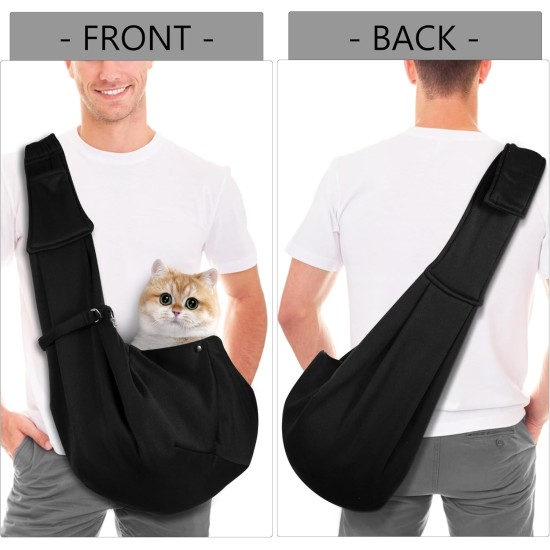 Sling Dog Small Dogs Cat Sling Hands-Free Sling Cat Sling for Pets with Adjustable Shoulder Strap for Walks and Outdoor Activities Black Sling Dog Small Dogs Cat Sling Hands-Free Sling Cat Sling for Pets with Adjustable Shoulder Strap for Walks and Outdoor Activities Black