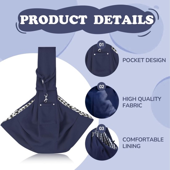 Sling Dog and Cat, Dog Bag for Hanging, Dog Carry Bag for Walks and Outdoor Activities, Maximum Load 15 kg (Navy Blue) Sling Dog and Cat, Dog Bag for Hanging, Dog Carry Bag for Walks and Outdoor Activities, Maximum Load 15 kg (Navy Blue)