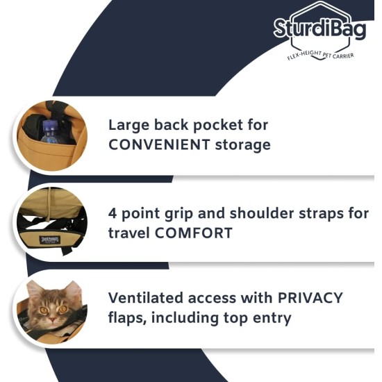 SturdiBag XL Pet Travel Carrier - Flexible Height for Cats and Dogs, Soft Sides with Safety Clips and Seat Belts, Purple, 20" x 16" x 12" (PN: SB3-PRO-P) SturdiBag XL Pet Travel Carrier - Flexible Height for Cats and Dogs, Soft Sides with Safety Clips and Seat Belts, Purple, 20" x 16" x 12" (PN: SB3-PRO-P)