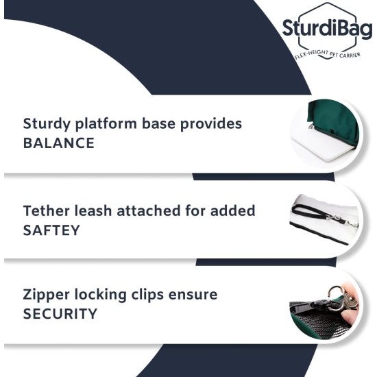SturdiBag XL Pet Travel Carrier - Flexible Height for Cats and Dogs, Soft Sides with Safety Clips and Seat Belts, Purple, 20" x 16" x 12" (PN: SB3-PRO-P) SturdiBag XL Pet Travel Carrier - Flexible Height for Cats and Dogs, Soft Sides with Safety Clips and Seat Belts, Purple, 20" x 16" x 12" (PN: SB3-PRO-P)