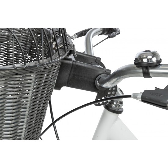 TRIXIE 13107 Dog Basket for Front Bicycle up to 5 kg 44 x 41 x 34 cm with Universal Bracket Woven Dog Bicycle Basket for Handlebar in Chic Wicker Look with Plastic Grille TRIXIE 13107 Dog Basket for Front Bicycle up to 5 kg 44 x 41 x 34 cm with Universal Bracket Woven Dog Bicycle Basket for Handlebar in Chic Wicker Look with Plastic Grille