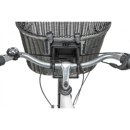 TRIXIE 13107 Dog Basket for Front Bicycle up to 5 kg 44 x 41 x 34 cm with Universal Bracket Woven Dog Bicycle Basket for Handlebar in Chic Wicker Look with Plastic Grille TRIXIE 13107 Dog Basket for Front Bicycle up to 5 kg 44 x 41 x 34 cm with Universal Bracket Woven Dog Bicycle Basket for Handlebar in Chic Wicker Look with Plastic Grille