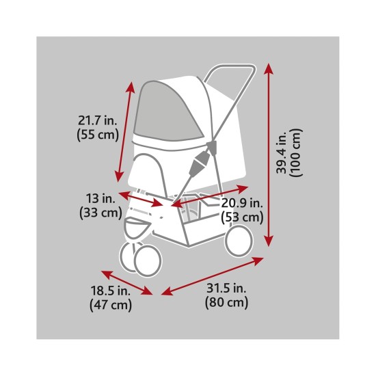 TRIXIE 28958 - Stroller, Dimensions: 47 × 100 × 80 cm, black TRIXIE 28958 - Stroller, Dimensions: 47 × 100 × 80 cm, black