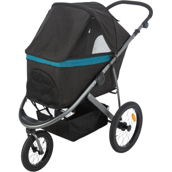 TRIXIE 28960 Dog Pushchair for Dogs, 60 x 112 x 120 cm, 12.5 kg, Black/Petrol Load Capacity up to 20 kg TRIXIE 28960 Dog Pushchair for Dogs, 60 x 112 x 120 cm, 12.5 kg, Black/Petrol Load Capacity up to 20 kg